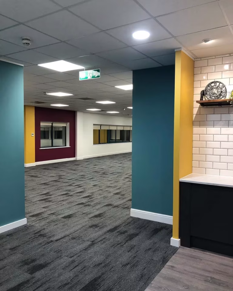 eflorist office fit out project kitchen looking into the office